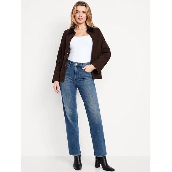 Old Navy Medium Wash High Waisted Wow Loose Classic Flattering Jeans Size 14 - Picture 1 of 6
